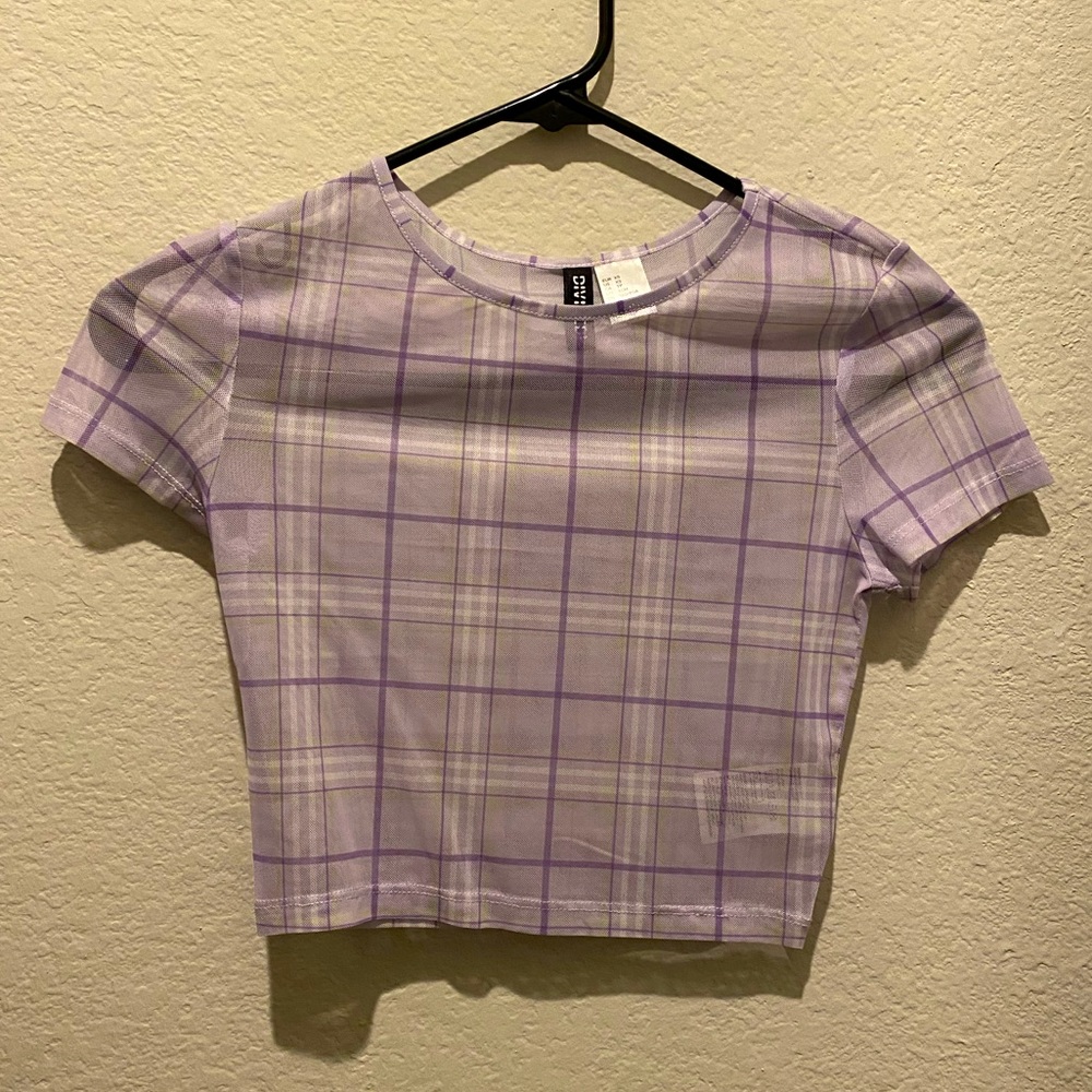 Purple Mesh Crop Top - NWOT